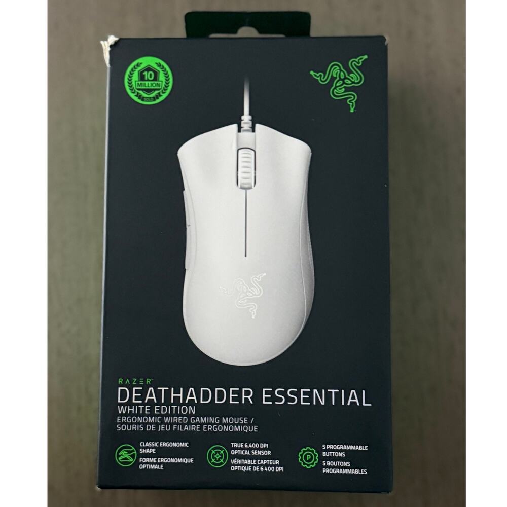 Sealed Razer Death Adder Gaming Mouse White Sealed Box